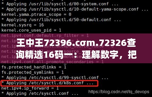 王中王72396.cσm.72326查询精选16码一：理解数字，把握财富的节奏