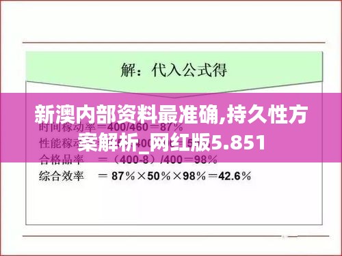 新澳内部资料最准确,持久性方案解析_网红版5.851
