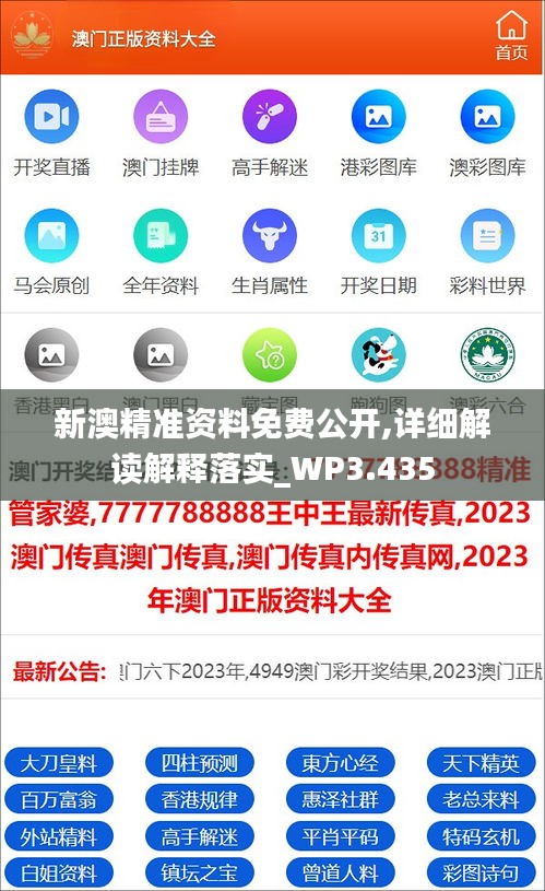 新澳精准资料免费公开,详细解读解释落实_WP3.435
