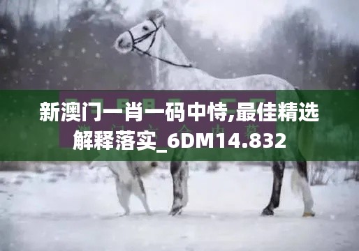 新澳门一肖一码中恃,最佳精选解释落实_6DM14.832