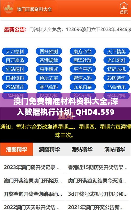 澳门免费精准材料资料大全,深入数据执行计划_QHD4.559