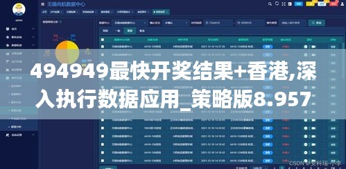 494949最快开奖结果+香港,深入执行数据应用_策略版8.957