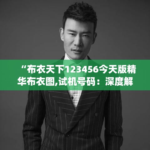 “布衣天下123456今天版精华布衣图,试机号码：深度解析当日流行趋势下的布衣风尚”