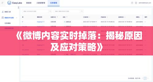 《微博内容实时掉落：揭秘原因及应对策略》