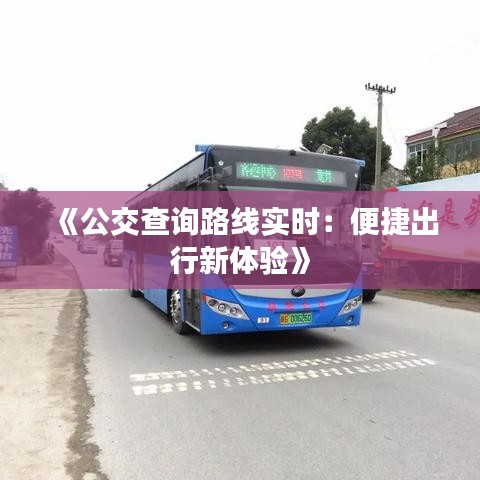 《公交查询路线实时：便捷出行新体验》