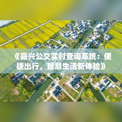 《嘉兴公交实时查询系统：便捷出行，智慧生活新体验》