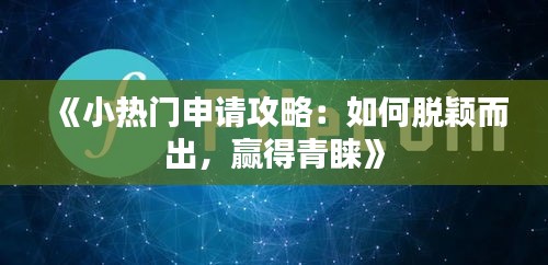 《小热门申请攻略：如何脱颖而出，赢得青睐》