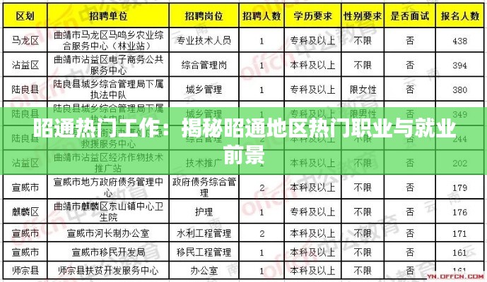 昭通热门工作：揭秘昭通地区热门职业与就业前景