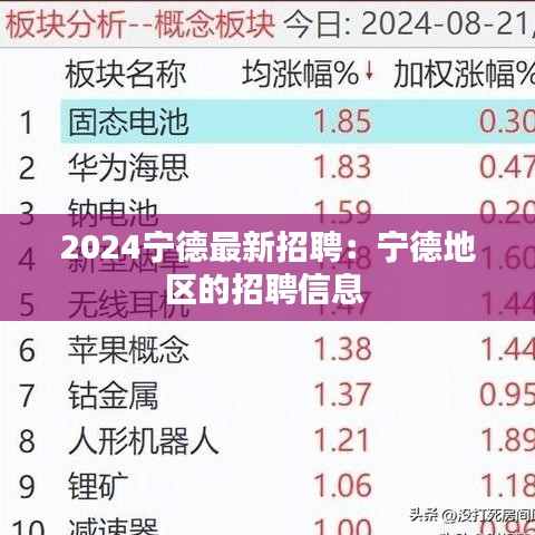 2024宁德最新招聘：宁德地区的招聘信息 