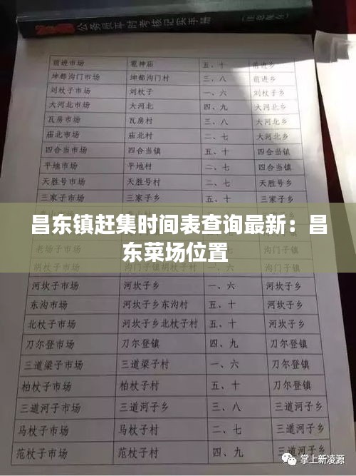 昌东镇赶集时间表查询最新：昌东菜场位置 