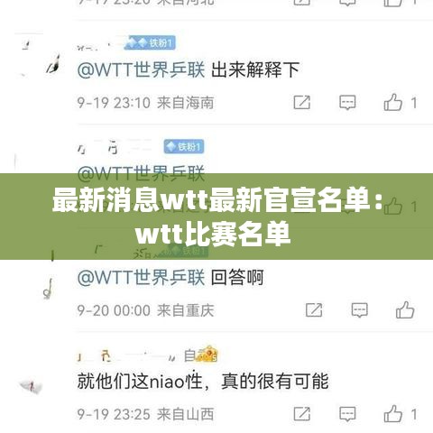 最新消息wtt最新官宣名单：wtt比赛名单 