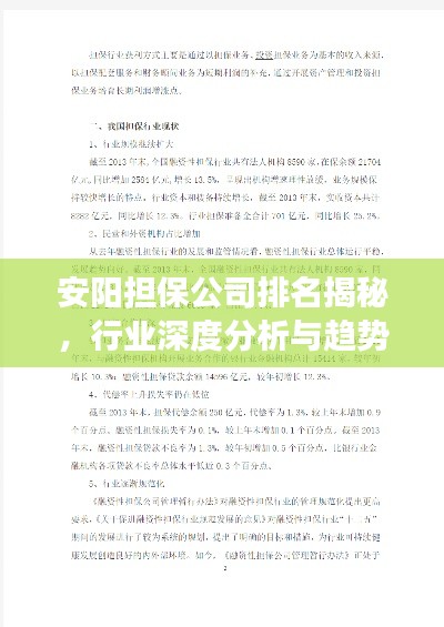 安阳担保公司排名揭秘，行业深度分析与趋势解读
