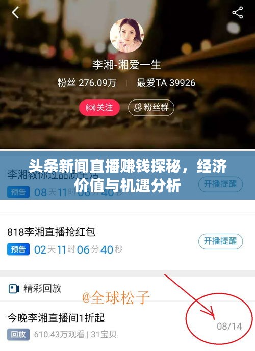 头条新闻直播赚钱探秘，经济价值与机遇分析