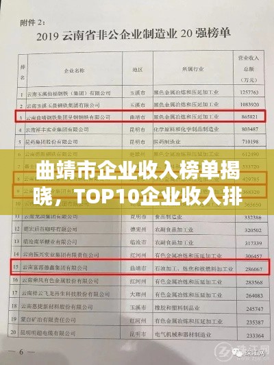 曲靖市企业收入榜单揭晓，TOP10企业收入排名一览