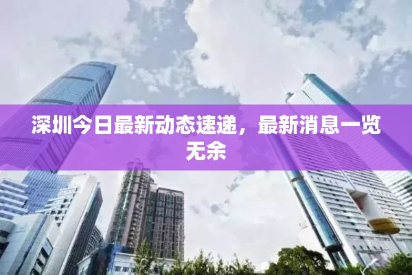 深圳今日最新动态速递，最新消息一览无余