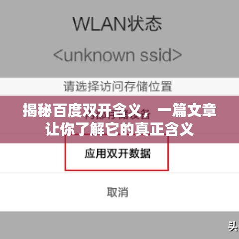 揭秘百度双开含义，一篇文章让你了解它的真正含义