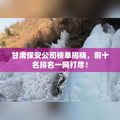 甘肃保安公司榜单揭晓，前十名排名一网打尽！