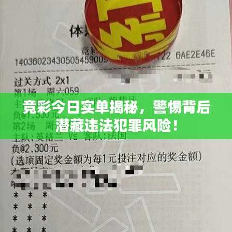 竞彩今日实单揭秘，警惕背后潜藏违法犯罪风险！
