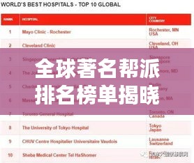 全球著名帮派排名榜单揭晓！