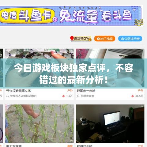 今日游戏板块独家点评，不容错过的最新分析！