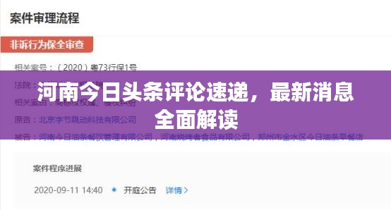 河南今日头条评论速递，最新消息全面解读