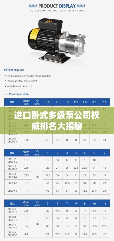 进口卧式多级泵公司权威排名大揭秘