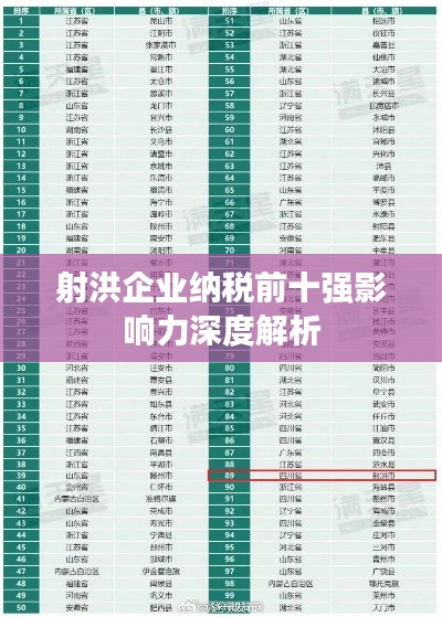 射洪企业纳税前十强影响力深度解析