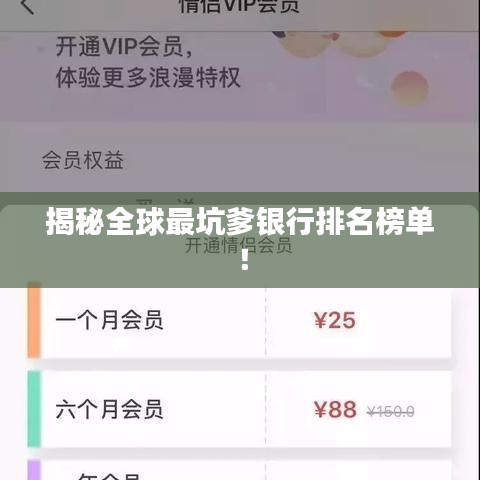 揭秘全球最坑爹银行排名榜单！