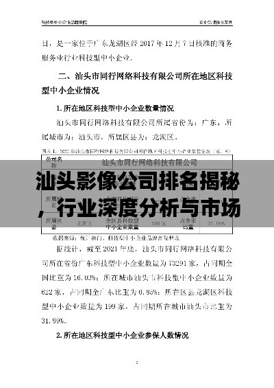 汕头影像公司排名揭秘，行业深度分析与市场洞察