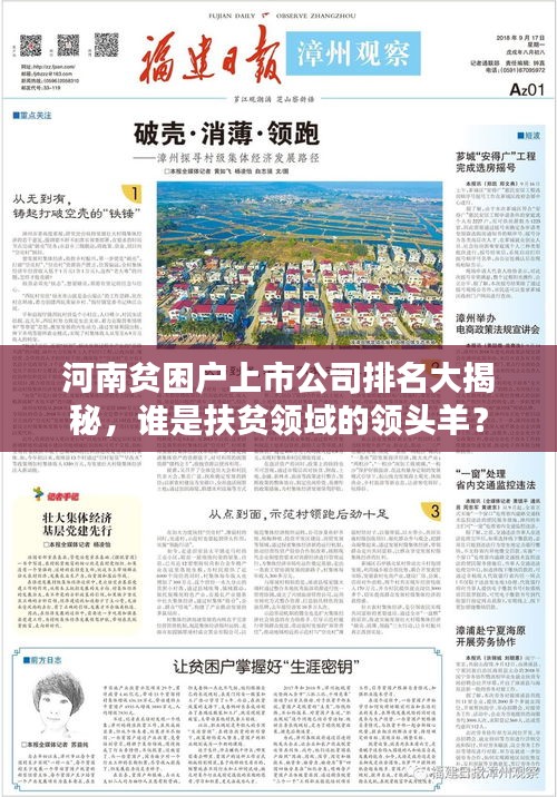 河南贫困户上市公司排名大揭秘，谁是扶贫领域的领头羊？