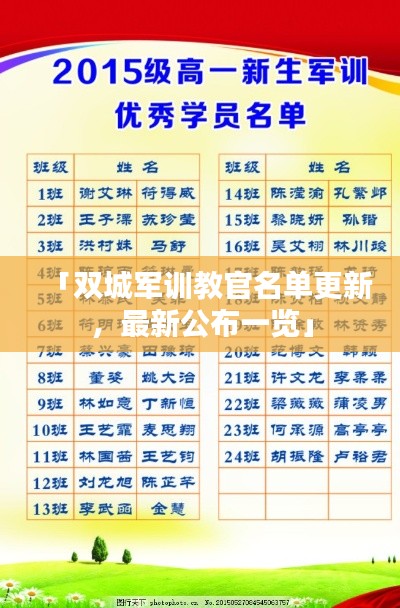 「双城军训教官名单更新，最新公布一览」