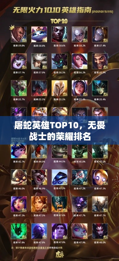 屠蛇英雄TOP10，无畏战士的荣耀排名