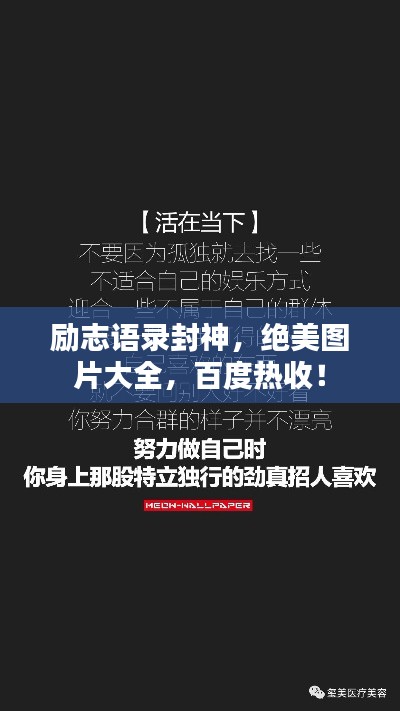 励志语录封神，绝美图片大全，百度热收！