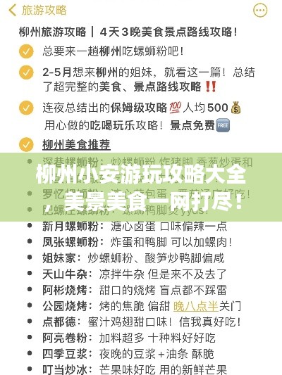 柳州小安游玩攻略大全，美景美食一网打尽！