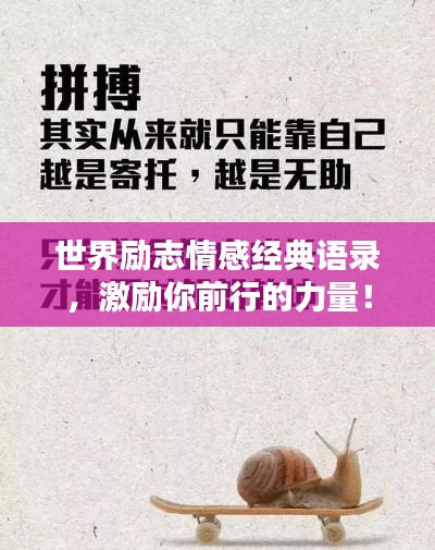 世界励志情感经典语录，激励你前行的力量！