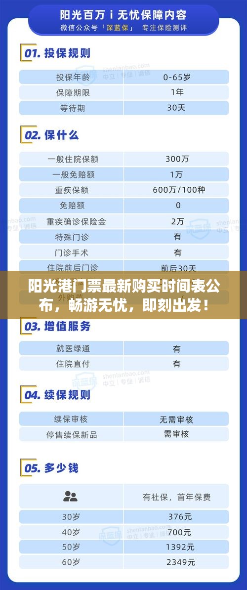 阳光港门票最新购买时间表公布，畅游无忧，即刻出发！