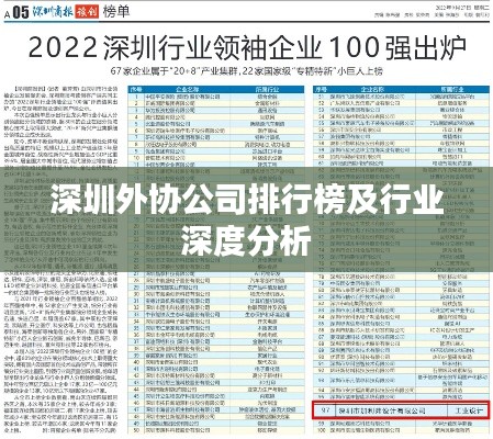 深圳外协公司排行榜及行业深度分析
