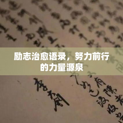 励志治愈语录，努力前行的力量源泉