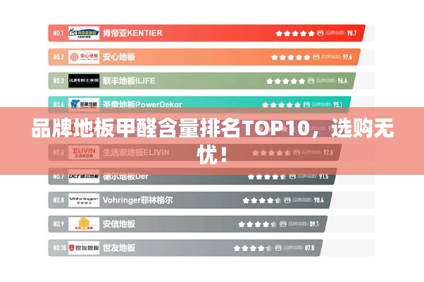 品牌地板甲醛含量排名TOP10，选购无忧！