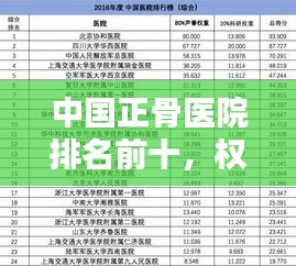 中国正骨医院排名前十，权威榜单揭晓！